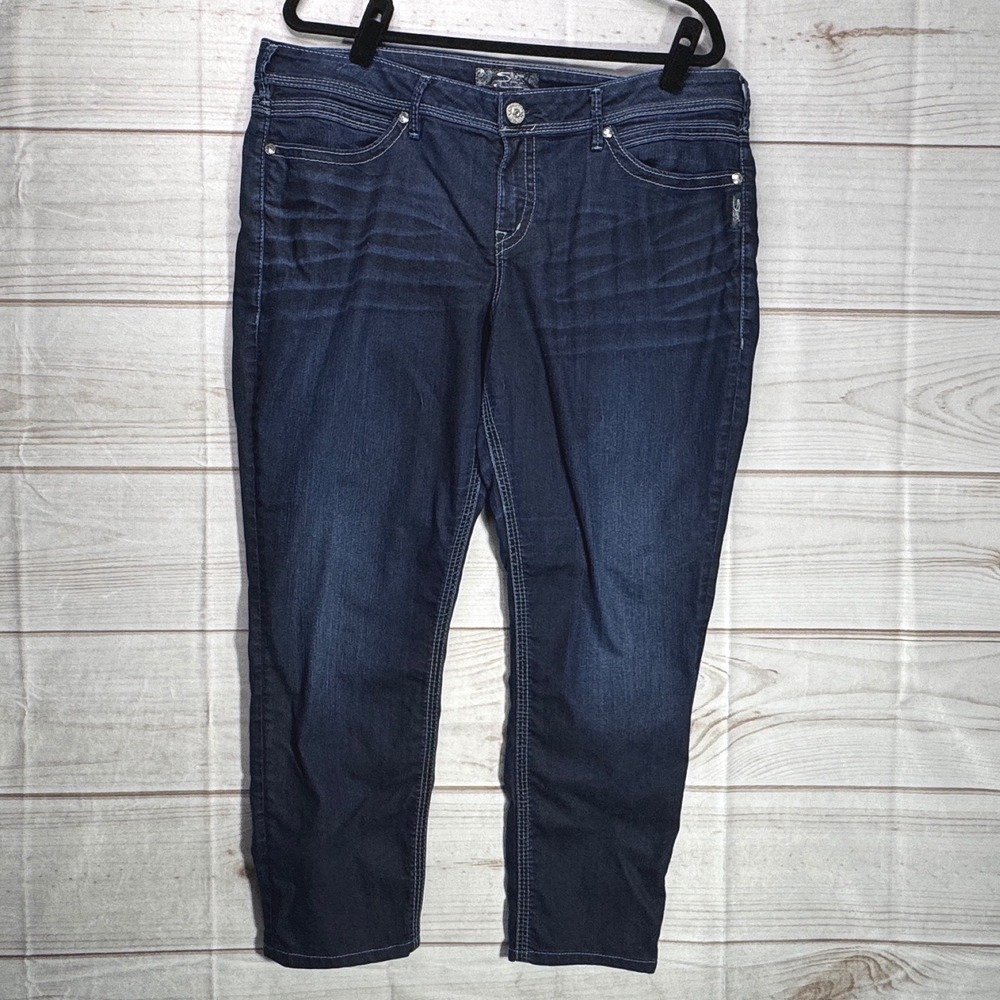 Silver Jeans Co Suki Jegging Dark Wash Curvy Fit Skinny Jeans Size 18 L31